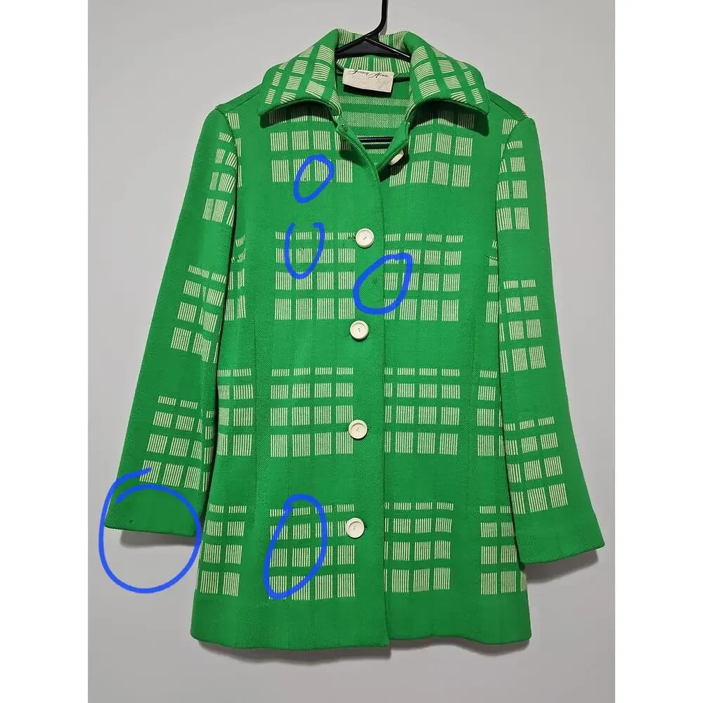 Jersey House Wool Sweater Jacket Womens 8 Retro 70s Mod Vintage